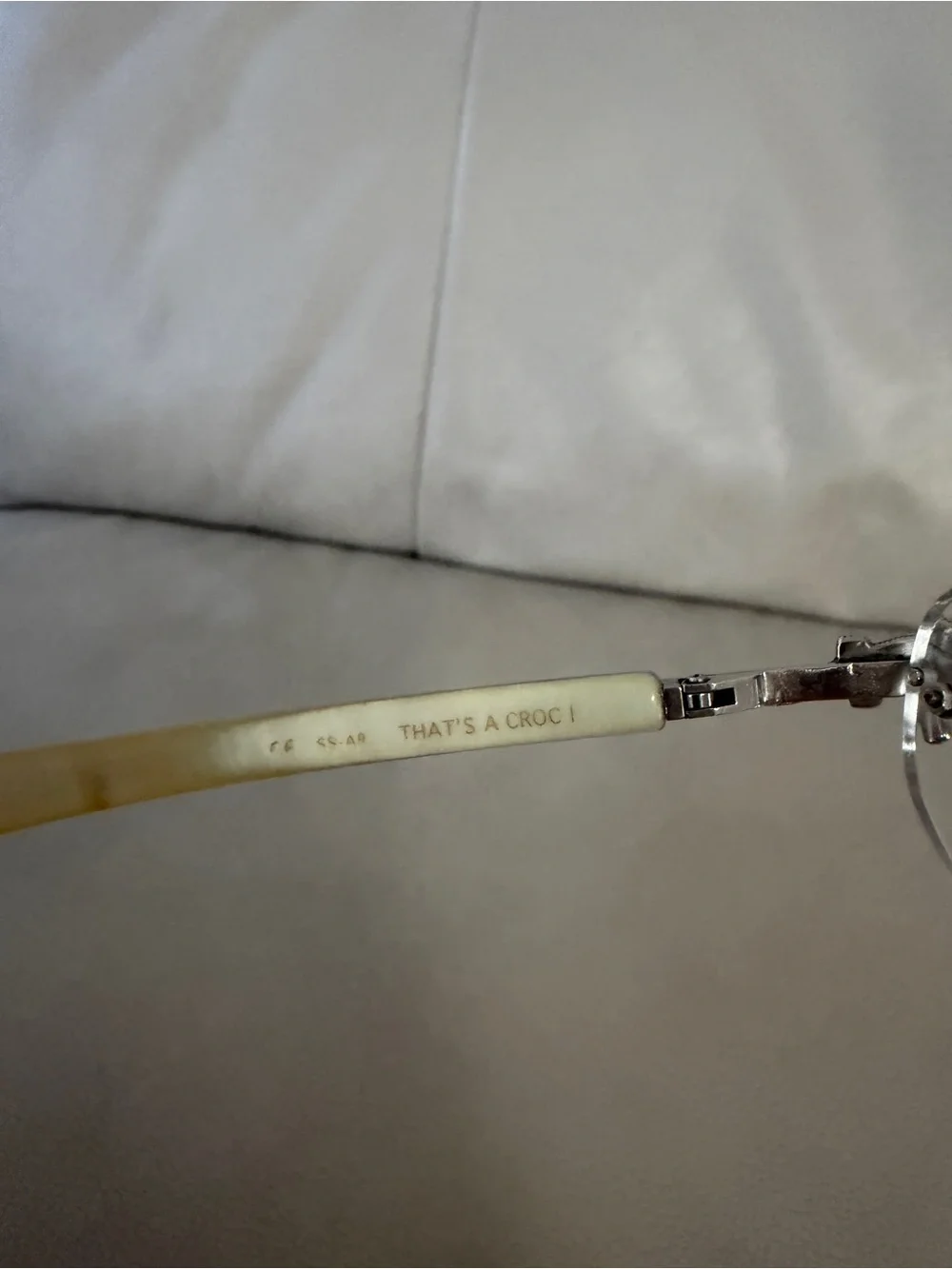 Kieselstein-Cord Thats A Croc Rimless Eyeglasses Silver Buffalo Horn Glasses